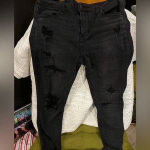 Distressed black jeans